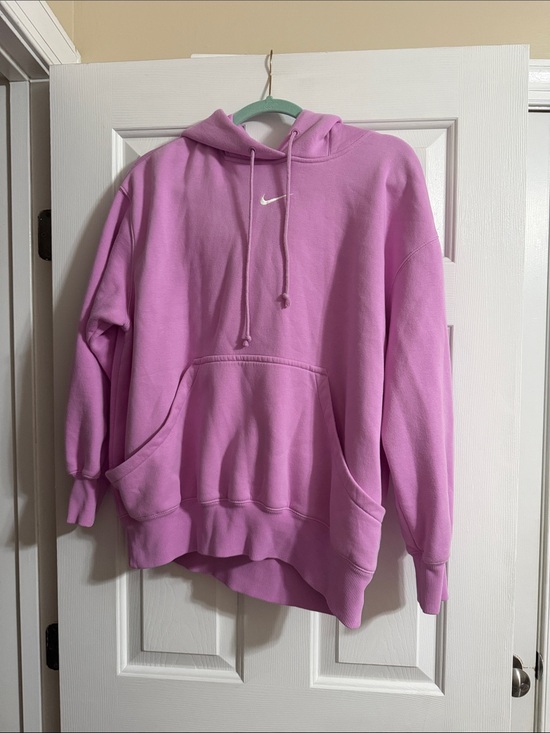 Nike Tops - Nike Women's Lavender Hooded Oversized Drawstring Sweatshirt with Pockets Small